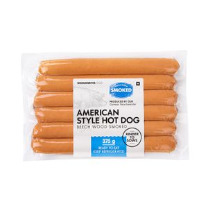 Beech Wood Smoked American Style Hot Dog Sausages 375 g
