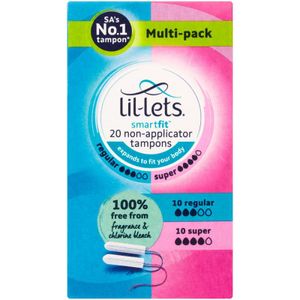 Lil-Lets Smartfit Non-Applicator Multipack Tampons 20 pk