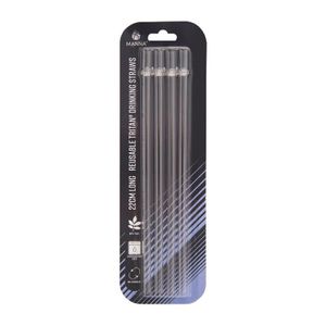 Manna Reusable Tritan Plastic 22 cm Drinking Straws 4 pk