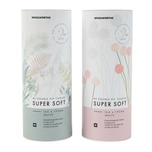 Super Soft Double Ply White Tissues in Tube 80 pcs