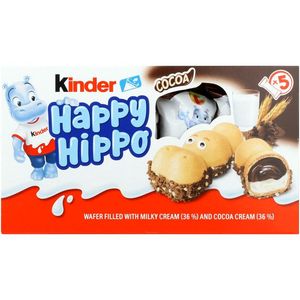 Kinder Happy Hippo Cocoa Flavoured Cream Filled Biscuits 5 x 21 g
