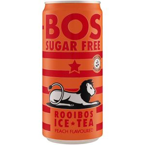 BOS Sugar Free Peach Flavoured Ice Tea 300 ml can