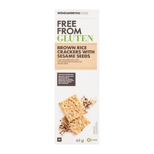 Gluten Free Brown Rice Crackers with Sesame Seeds 65 g