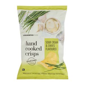 Hand Cooked Sour Cream and Chives Flavoured Potato Crisps 125 g