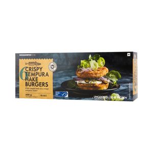 Frozen Crispy Tempura Battered Hake Burgers 600 g
