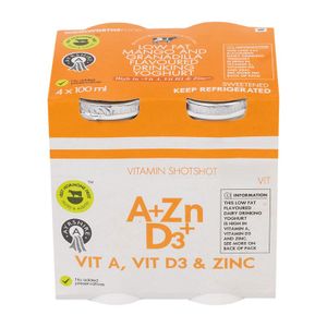 Low Fat Mango & Granadilla Flavoured Dairy Drinking Yoghurt 4 x 100 ml