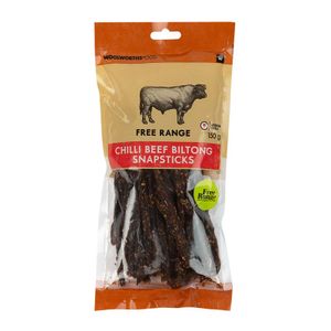 Free Range Chilli Beef Biltong Snapsticks 150 g