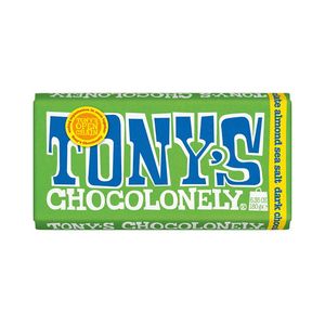 Tony's Chocolonely Dark Chocolate With Sea Salt And Almonds 180 g