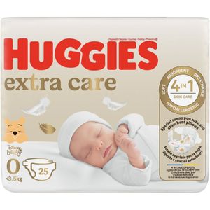 Huggies Extra Care New Baby Size 0 (0 - 4 kg) Nappies 25 pk