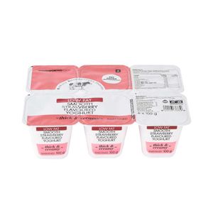 Low Fat Smooth Strawberry Yoghurt 6 x 100 g
