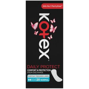 Kotex Daily Protect Normal Pantyliners 20 pk