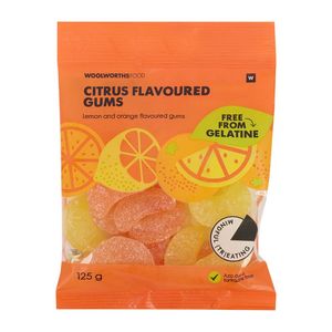 Gelatine Free Citrus Flavoured Gums 125 g