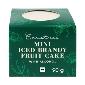 Christmas Mini Iced Brandy Fruit Cake Cube 90 g