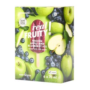 Real Fruity Frozen Apple & Blueberry Ice Lollies 6 x 70 ml