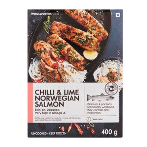 Frozen Chilli & Lime Norwegian Salmon Portions 400 g