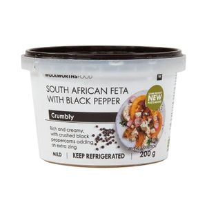 South African Feta Cheese with Black Pepper 200 g