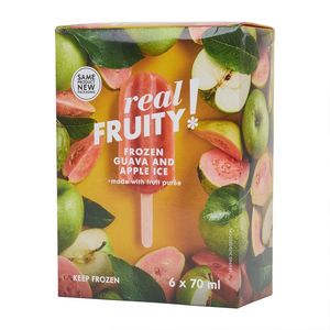 Real Fruity Frozen Guava & Apple Fruit Ice Lollies 6 x 70 ml