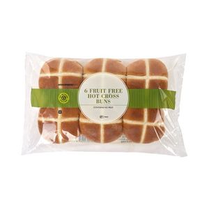 Fruit Free Hot Cross Buns 6 pk