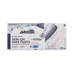 Freshly Frozen Skin-On Hake Fillets 800 g