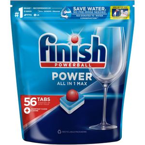 Finish Powerball All in 1 Max Shine and Protect Dishwasher Tablets 56 pk