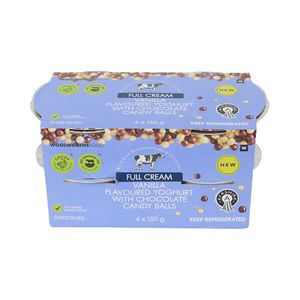 Full Cream Ayrshire Vanilla Flavoured Yoghurt with Candy Balls 4 x 150 g