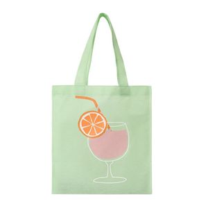 Green WIth Daiquiri Print Fabric Shopper Bag