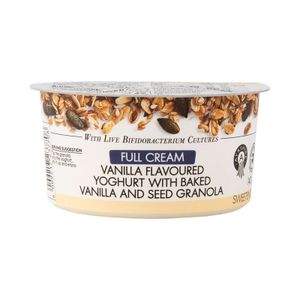 Full Cream Ayrshire Vanilla Flavoured Yoghurt with Baked Vanilla & Seed Granola 150 g
