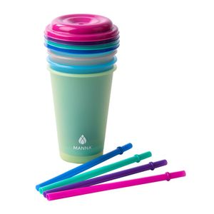 Manna Kids Colour Changing Tumblers & Straws Set 12 pcs