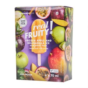 Real Fruity Frozen Apple & Granadilla Ice Lollies 6 x 70 ml