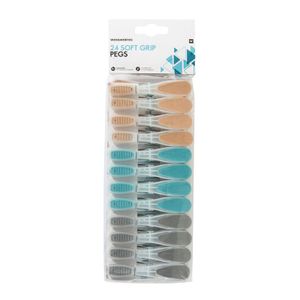Soft Grip Multi-Coloured Pegs 24 pcs