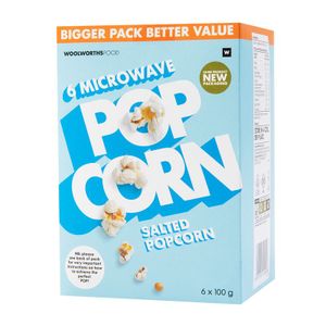 Salted Flavoured Microwave Popcorn 6 x 100 g