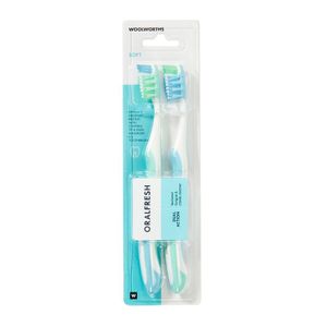 OralFresh Dual Action Soft Toothbrush 2 pk
