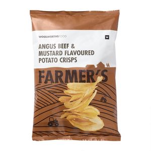 Farmer's Angus Beef and Mustard Flavoured Potato Crisps 125 g