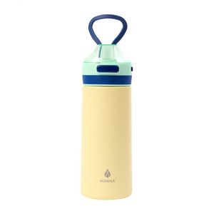 Manna Kids Yellow and Blue Button Astor Stainless Steel Bottle 532 ml