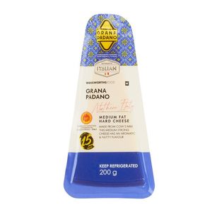 Grana Padano Medium Fat Hard Cheese 200 g