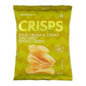 Sour Cream And Chives Ridged Cut Potato Crisps 36 g