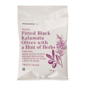 Pitted Black Kalamata Olives with a Hint of Herbs 70 g