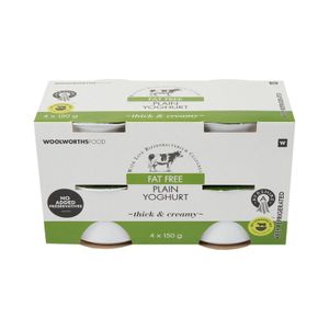 Fat Free Ayrshire Plain Yoghurt 4 x 150 g