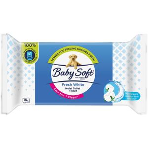 Baby Soft Fresh White Moist Toilet Tissue Refill 84 pk