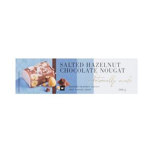 Artisanally Made Salted Hazelnut Chocolate Nougat 100 g
