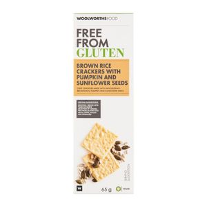 Gluten Free Brown Rice Crackers with Sunflower Seeds 65 g