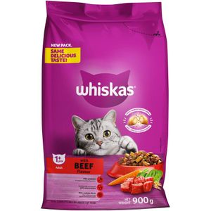 Whiskas Soft Centred Crunchy Cat Kibble with Beef Flavour 900 g