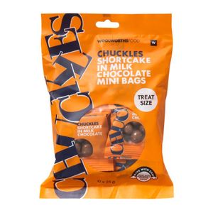 CHUCKLES? Shortcake in Milk Chocolate Mini Bags 10 x 25 g