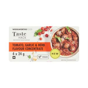 Taste Hack Tomato Garlic and Herb Flavour Concentrate Tubs 4 x 24 g