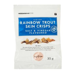 Rainbow Trout Skin Salt and Vinegar Flavoured Crisps 35 g