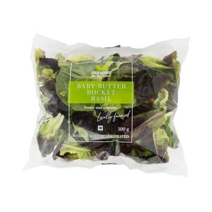 Baby Butter Lettuce, Rocket & Basil 100 g