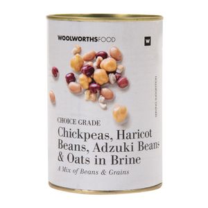 Chickpeas, Haricot and Adzuki Beans and Oats in Brine 410 g
