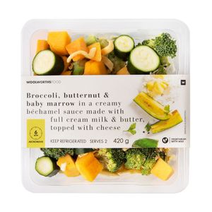 Broccoli, Butternut & Baby Marrow in a Bechamel Sauce 420 g