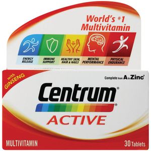Centrum Active Multivitamin Supplement 30 Tabs