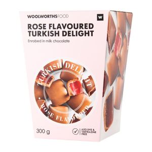 Rose Flavoured Turkish Delight in Milk Chocolate 300 g